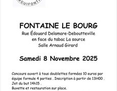 Concours en Doublette le 8 novembre 2025 - Fontaine-le-Bourg - 76690