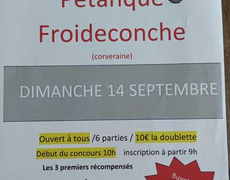 Concours de pétanque Ouvert à tous - Froideconche