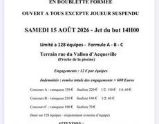 Concours en Doublette le 15 août 2026 - Granville - 50400