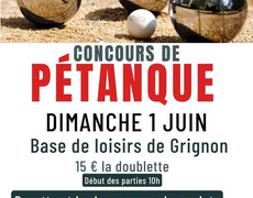 Concours en Doublette le 1 juin 2025 - Grignon - 73200