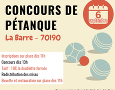 Concours de pétanque Ouvert à tous - La Barre