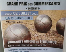 Concours en Triplette le 2 juillet 2026 - LA BOURBOULE