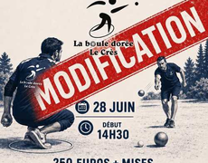 Concours en Doublette le 28 juin 2026 - LE CRÈS