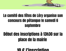 Concours de pétanque Ouvert à tous - Léry