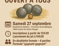 Concours de pétanque Ouvert à tous - Les Attaques