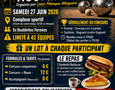 Concours en Doublette le 27 juin 2026 - Les Attaques - 62730