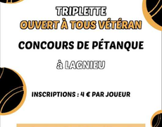 Concours en Triplette le 1 juin 2026 - Lagnieu