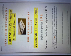 Concours de pétanque Officiel Vétéran - Fénay Club Pétanque