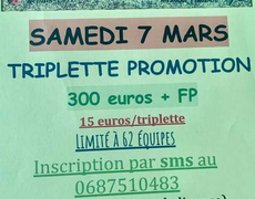Concours en Triplette le 7 mars 2026 - Boule Saumossoise