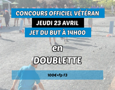 Concours de pétanque Officiel Vétéran - Petanque Martillacaise