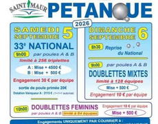 Concours en Triplette le 5 septembre 2026 - Saint Maur
