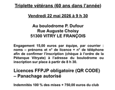 Concours de pétanque Officiel Vétéran - PETANQUE VITRYATE