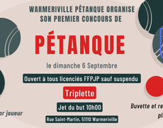 Concours de pétanque Officiel - WARMERIVILLE