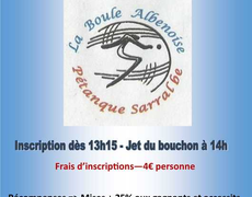 Concours en Doublette le 15 mars 2026 - LA BOULE ALBENOISE SARRALBE