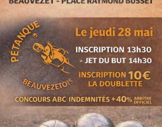 Concours en Doublette le 28 mai 2026 - BEAUVEZET