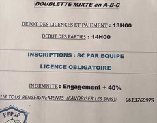 Concours en Doublette Mixte le 30 mai 2026 - MOISSAT