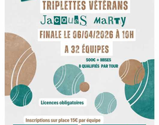 Concours en Triplette le 16 mars 2026 - PETANQUE PORT VENDRAISE