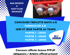 Concours en Triplette Mixte le 28 février 2026 - STRASBOURG