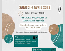 Concours de pétanque Officiel - CLUB ROCHER LE MANS