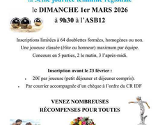 Concours en Doublette le 1 mars 2026 - ASB12