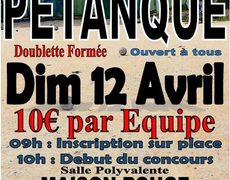 Concours en Doublette le 12 avril 2026 - Maison-Rouge - 77370
