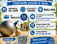 Concours de pétanque Ouvert à tous - Malling