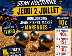Concours en Doublette le 2 juillet 2026 - Marennes - 17320