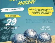 Concours en Doublette le 29 août 2026 - Massay - 18120