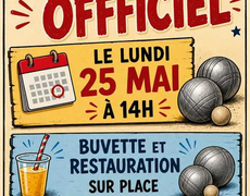 Concours en Doublette le 25 mai 2026 - METZ SABLON