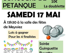 Concours en Doublette le 17 mai 2025 - Meyssiès - 38440