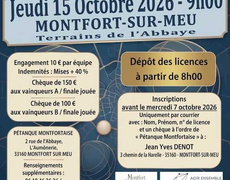 Concours de pétanque Ouvert à tous vétéran - Montfort-sur-Meu