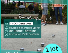 Concours en Doublette le 11 octobre 2025 - Montoir-de-Bretagne - 44550