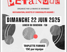 Concours en Triplette le 22 juin 2025 - Mormant - 77720