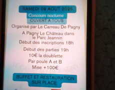 Concours en Doublette le 9 août 2025 - Pagny-le-Château - 21250