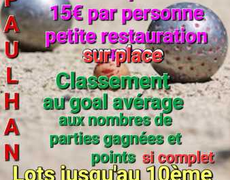 Concours en Doublette le 30 août 2026 - Paulhan - 34230