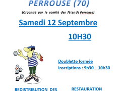 Concours en Doublette le 12 septembre 2026 - Perrouse - 70190