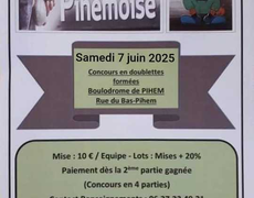 Concours en Doublette le 7 juin 2025 - Pihem - 62570
