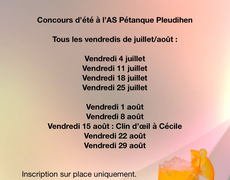 Concours en Doublette le 29 août 2025 - Pleudihen-sur-Rance - 22690
