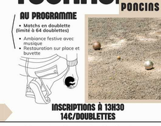 Concours en Doublette le 9 août 2025 - Poncins - 42110