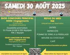 Concours en Doublette le 30 août 2025 - Boule Cassipontine