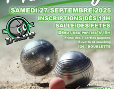 Concours en Doublette le 27 septembre 2025 - Pralong - 42600