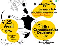 Concours en Doublette le 25 avril 2026 - Quintenas - 07290