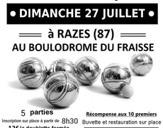 Concours en Doublette le 27 juillet 2025 - Razès - 87640