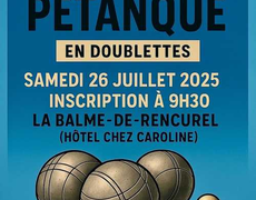 Concours en Doublette le 26 juillet 2025 - Rencurel - 38680