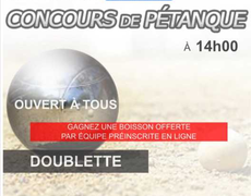 Concours en Doublette le 20 septembre 2025 - Rillieux-la-Pape - 69140