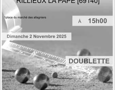 Concours en Doublette le 2 novembre 2025 - Rillieux-la-Pape - 69140