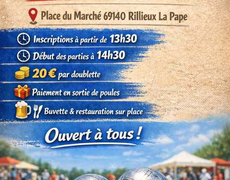 Concours en Doublette le 18 avril 2026 - Rillieux-la-Pape - 69140