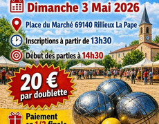 Concours en Doublette le 3 mai 2026 - Rillieux-la-Pape - 69140
