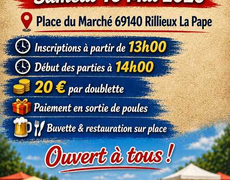 Concours en Doublette le 16 mai 2026 - Rillieux-la-Pape - 69140