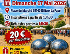 Concours en Doublette le 17 mai 2026 - Rillieux-la-Pape - 69140
